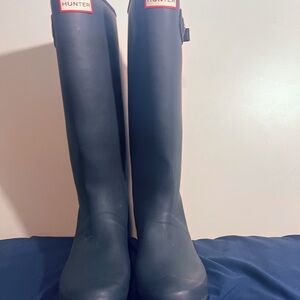 Hunter Grey Tall Rubber Rain Boots
